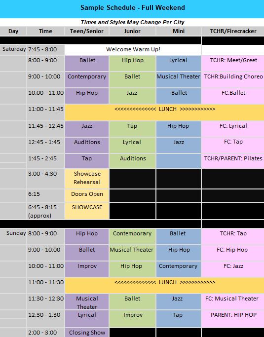 Breathe Sample Schedule